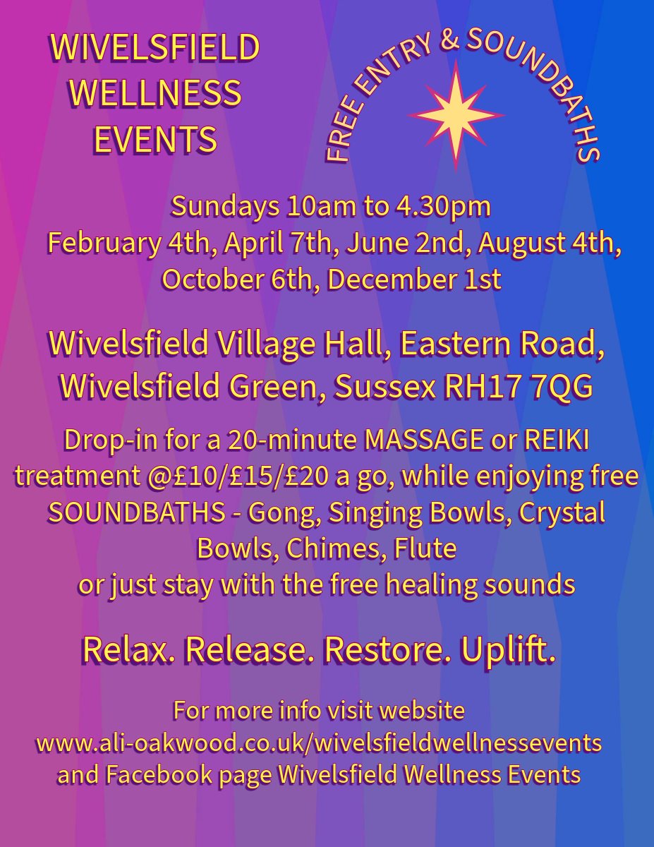 Wivelsfield Wellness Events - Ali Oakwood